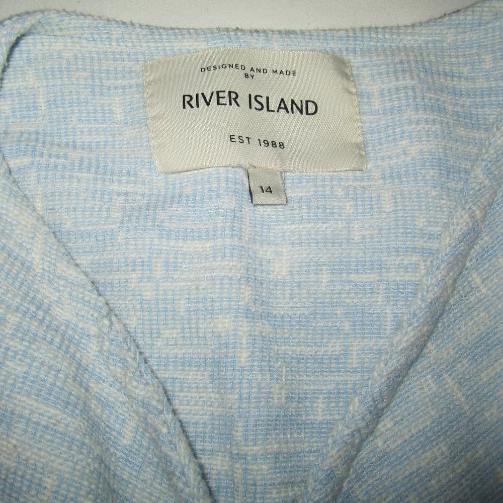 River Island Light Blue Waterfall Front Cardigan Swea… Gem